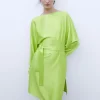 Adolfo Dominguez Robes & Combinaisons*Robe Courte Asymetrique Vert Pistache