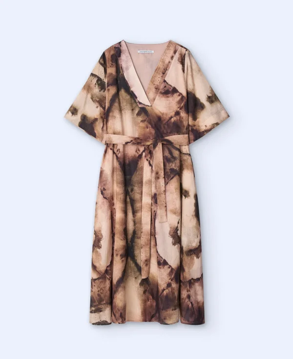 Adolfo Dominguez Robes & Combinaisons*Robe Imprimee A Encolure En V Multicolore