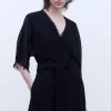 Adolfo Dominguez Robes & Combinaisons*Robe Kimono Effilochee Noir