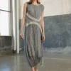 Adolfo Dominguez Robes & Combinaisons*Robe Longue Avec Application En Jacquard Gris Chine