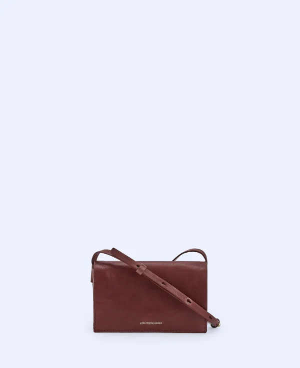 Adolfo Dominguez Sacs*Sac A Bandouliere En Cuir De Vachette Bordeaux