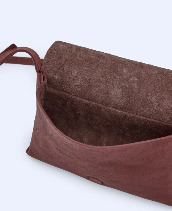 Adolfo Dominguez Sacs*Sac A Bandouliere En Cuir De Vachette Bordeaux