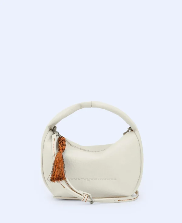 Adolfo Dominguez Sacs*Sac A Bandouliere Moyen En Polyester Recycle Blanc Casse