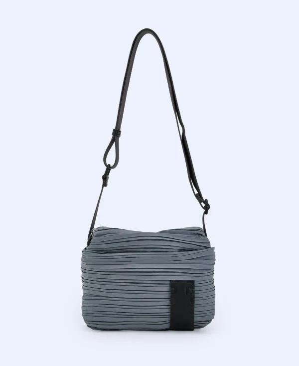 Adolfo Dominguez Sacs*Sac A Bandouliere Moyen En Crinkle Recycle Gris Clair