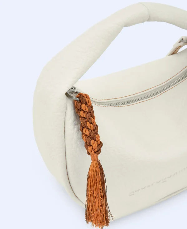 Adolfo Dominguez Sacs*Sac A Bandouliere Moyen En Polyester Recycle Blanc Casse