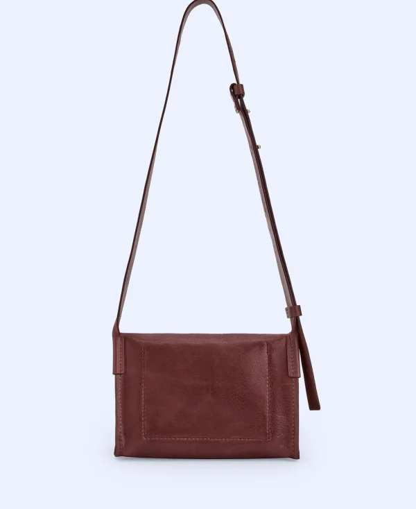 Adolfo Dominguez Sacs*Sac Besace A Bandouliere En Cuir De Vachette Bordeaux