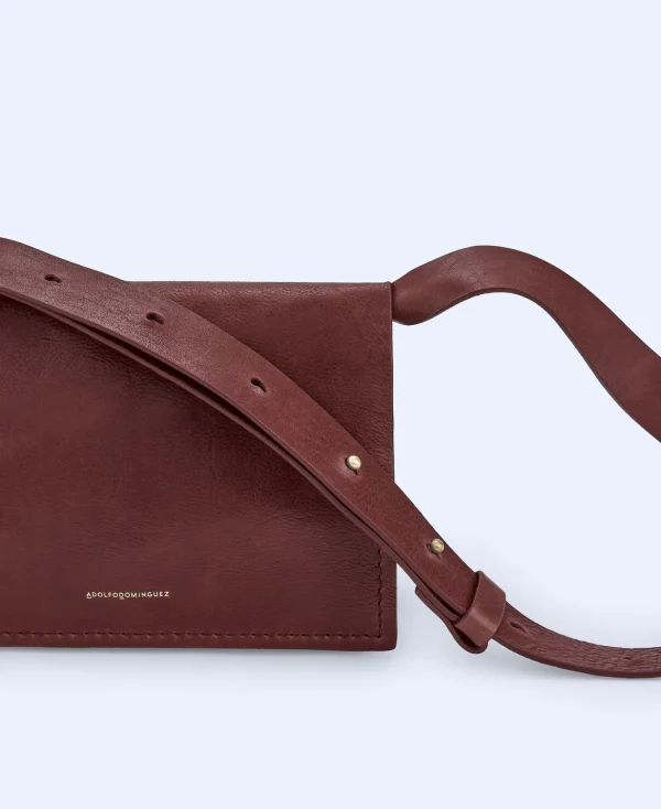 Adolfo Dominguez Sacs*Sac Besace A Bandouliere En Cuir De Vachette Bordeaux