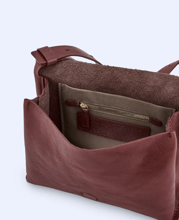 Adolfo Dominguez Sacs*Sac Besace A Bandouliere En Cuir De Vachette Bordeaux