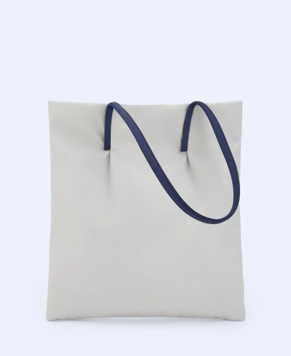 Adolfo Dominguez Sacs*Sac Cabas En Tissu Matelasse Blanc Casse