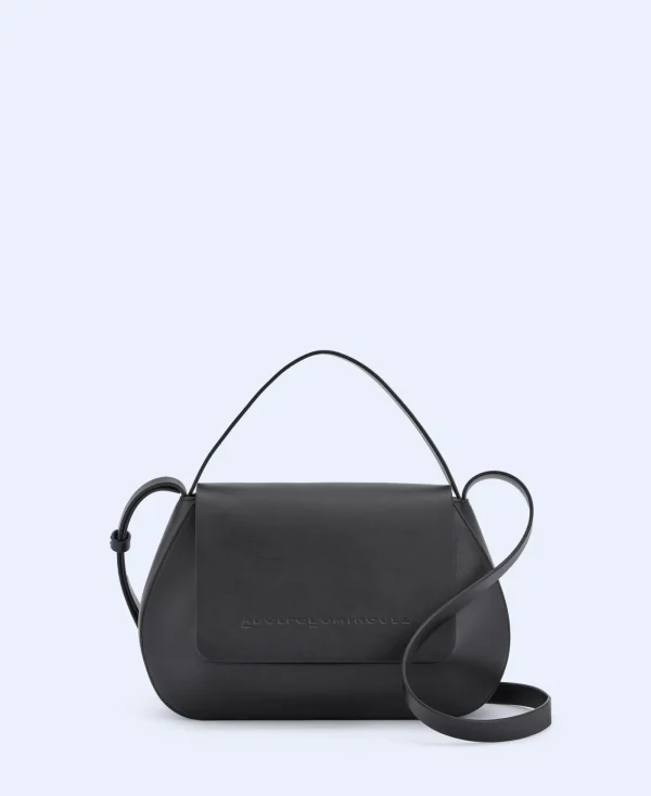 Adolfo Dominguez Sacs*Sac Hobo En Cuir De Vachette Noir