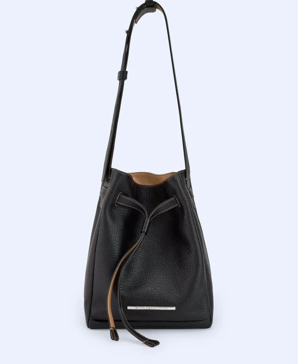 Adolfo Dominguez Sacs*Sac Hobo En Cuir Responsable Noir