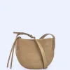 Adolfo Dominguez Sacs*Sac Hobo Moyen En Cuir Responsable Taupe/Beige