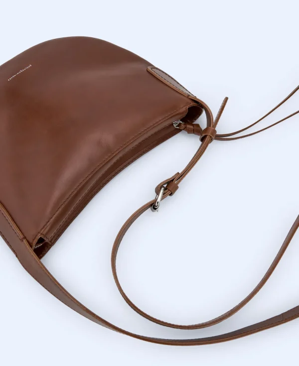 Adolfo Dominguez Sacs*Sac Hobo Moyen En Cuir Responsable Cuir Fonce