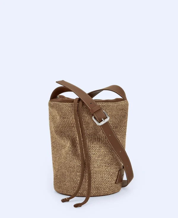 Adolfo Dominguez Sacs*Sac Moyen En Tissu Tresse Naturel