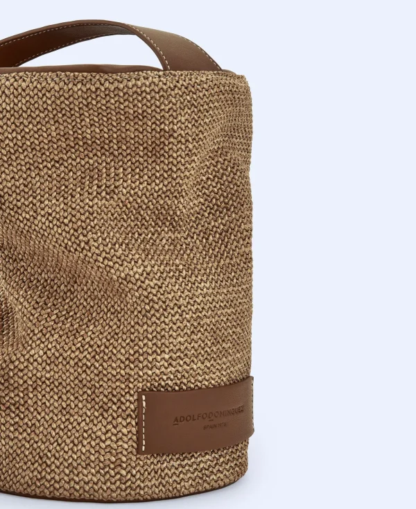 Adolfo Dominguez Sacs*Sac Moyen En Tissu Tresse Naturel