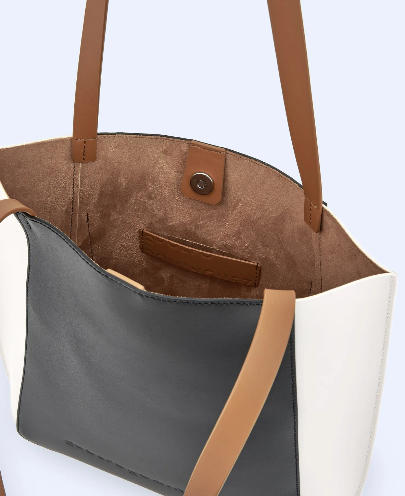 Adolfo Dominguez Sacs*Sac Shopper Tricolore En Cuir De Vachette Multicolore