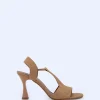 Adolfo Dominguez Chaussures*Sandales A Haut Talon En Lin Naturel