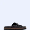 Adolfo Dominguez Chaussures*Sandales Asymetriques En Cuir Nappa Noir