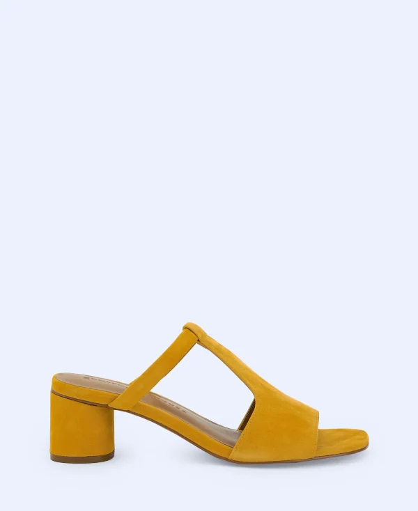 Adolfo Dominguez Chaussures*Sandales Type Mules En Daim Jaune Curcuma