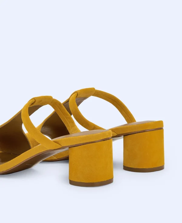 Adolfo Dominguez Chaussures*Sandales Type Mules En Daim Jaune Curcuma