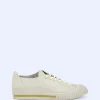 Adolfo Dominguez Chaussures*Sneakers Obliques En Cuir Blanc Casse