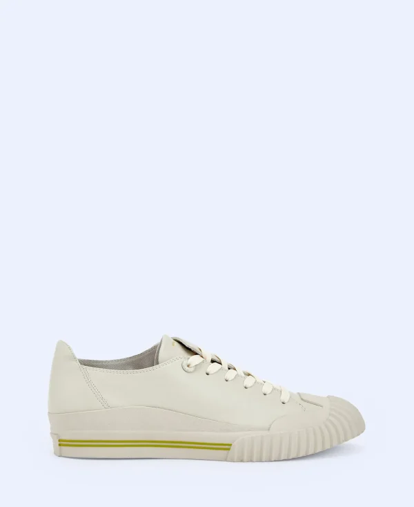 Adolfo Dominguez Chaussures*Sneakers Obliques En Cuir Blanc Casse