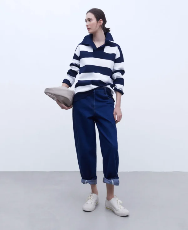 Adolfo Dominguez Chaussures*Sneakers Obliques En Cuir Blanc Casse