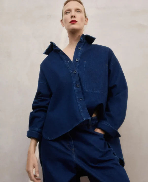 Adolfo Dominguez Chemises Et Tops*Surchemise En Jean Oversize Bleu Denim