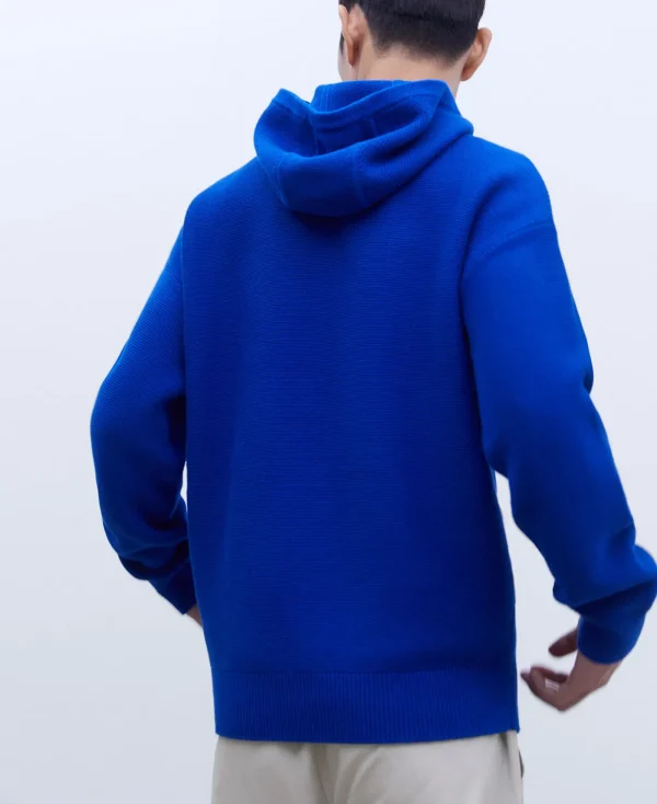 Adolfo Dominguez Mailles*Sweat En Maille A Capuche Cobalt