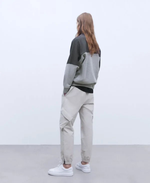 Adolfo Dominguez Mailles*Sweat Oversize En Coton Bicolore Gris Chine