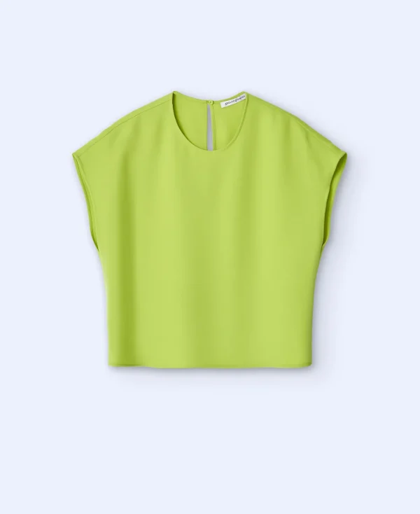 Adolfo Dominguez Chemises Et Tops*Top A Encolure Arrondie En Polyester Recycle Vert Pistache