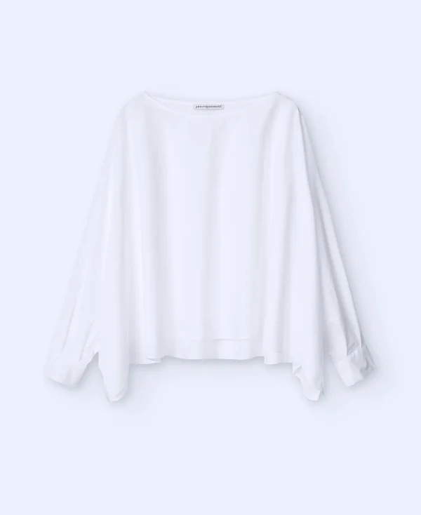 Adolfo Dominguez Chemises Et Tops*Top A Encolure Bateau En Coton Blanc