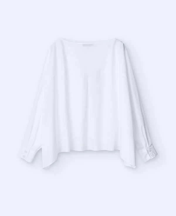 Adolfo Dominguez Chemises Et Tops*Top A Encolure Bateau En Coton Blanc