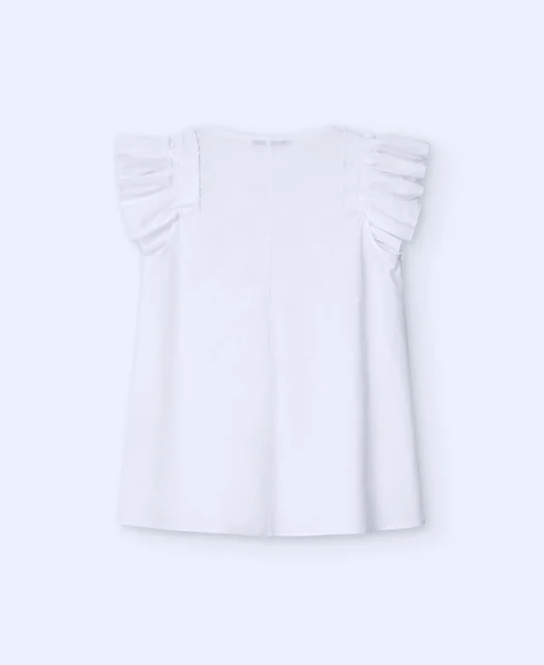 Adolfo Dominguez Chemises Et Tops*Top A Encolure Carree Avec Volants Blanc