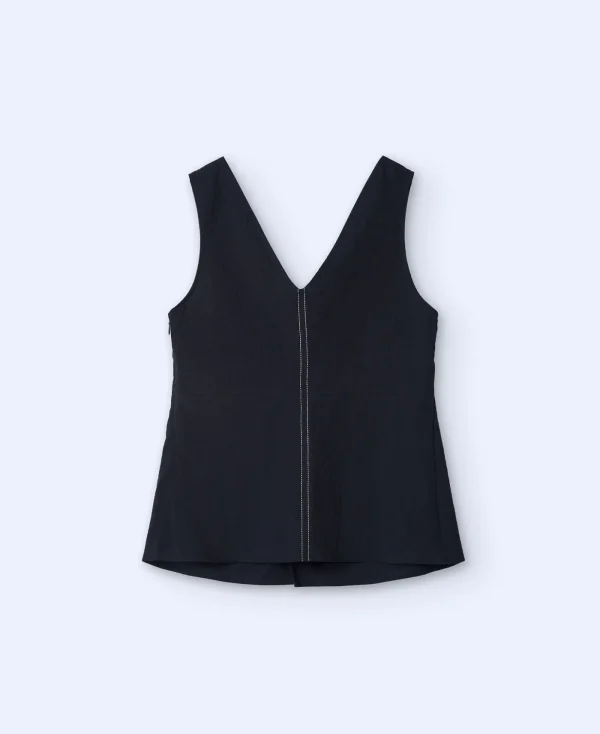 Adolfo Dominguez Chemises Et Tops*Top A Encolure En V En Coton Noir