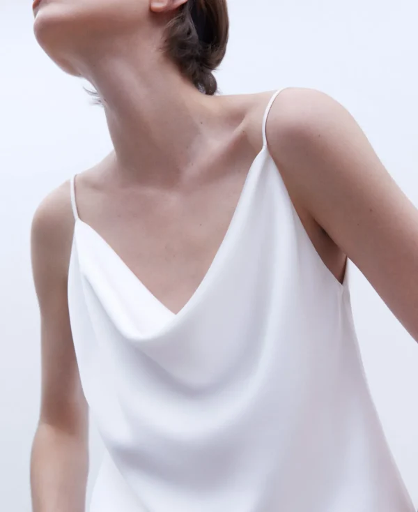 Adolfo Dominguez Chemises Et Tops*Top Drape A Fines Bretelles Blanc