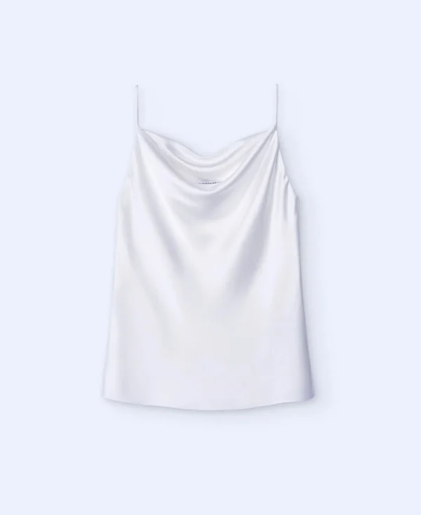 Adolfo Dominguez Chemises Et Tops*Top Drape A Fines Bretelles Blanc