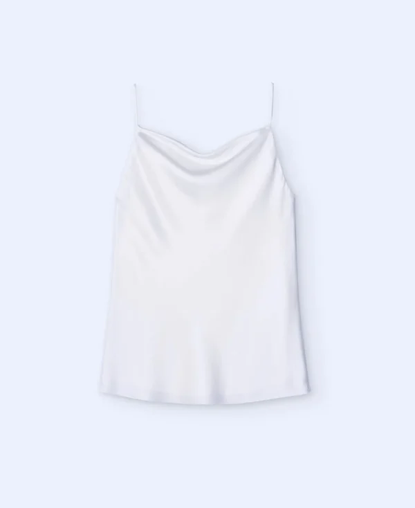 Adolfo Dominguez Chemises Et Tops*Top Drape A Fines Bretelles Blanc