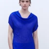 Adolfo Dominguez Chemises Et Tops*Top Froisse Et Drape Bleu