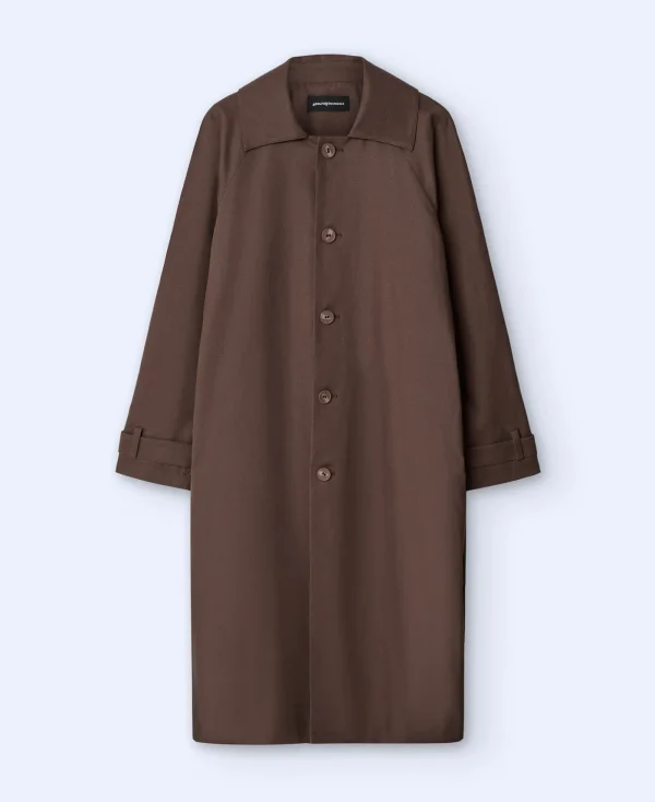 Adolfo Dominguez Vêtements D'Extérieur*Trench Oversize En Coton Cire Marron