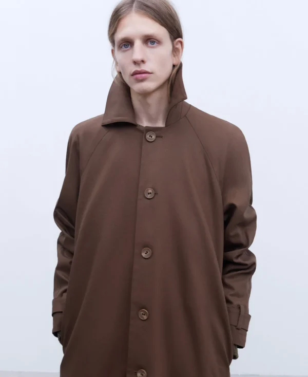 Adolfo Dominguez Vêtements D'Extérieur*Trench Oversize En Coton Cire Marron