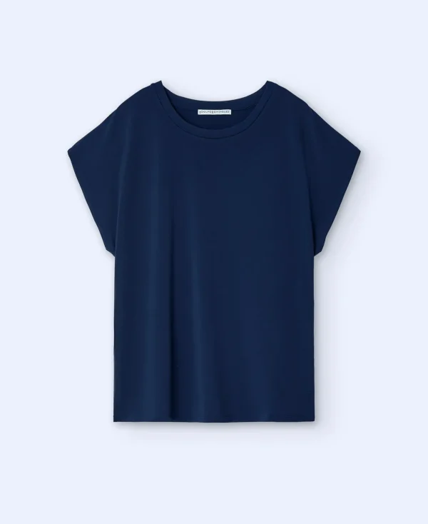 Adolfo Dominguez T-Shirts*T-Shirt A Encolure Arrondie Bleu Marine