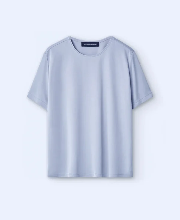 Adolfo Dominguez T-Shirts Et Polos*T-Shirt A Encolure Arrondie En Modal Gris Clair