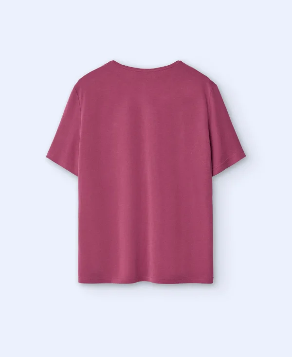 Adolfo Dominguez T-Shirts Et Polos*T-Shirt A Encolure Arrondie En Modal Terracotta