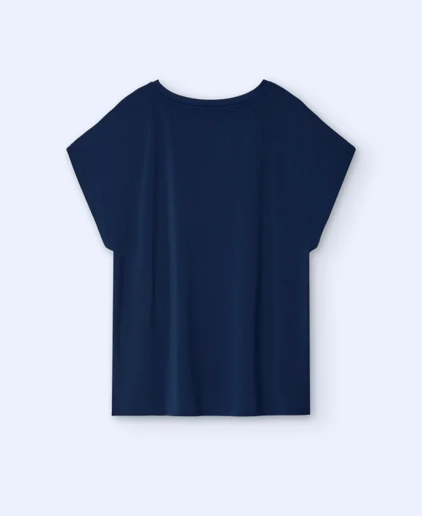 Adolfo Dominguez T-Shirts*T-Shirt A Encolure Arrondie Bleu Marine