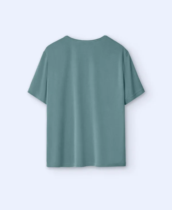 Adolfo Dominguez T-Shirts Et Polos*T-Shirt A Encolure Arrondie En Modal Vert Gris