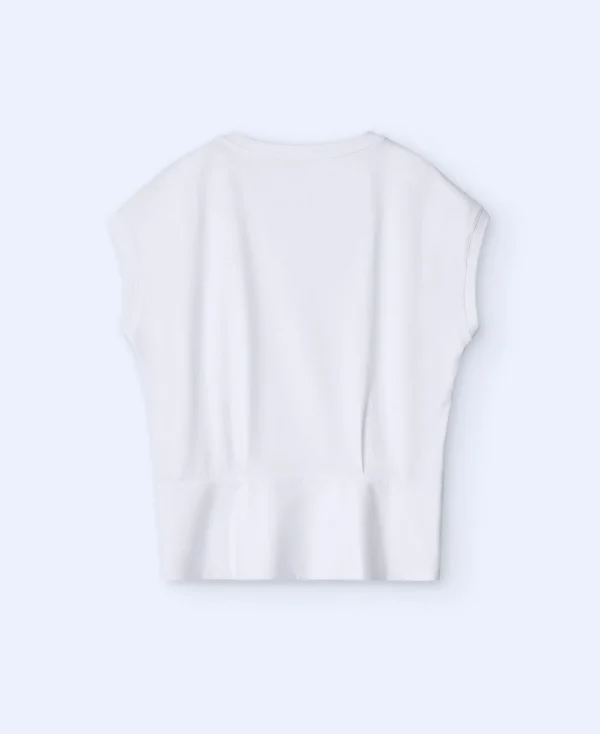 Adolfo Dominguez T-Shirts*T-Shirt A Epaules Tombantes En Coton Elastique Blanc Naturel