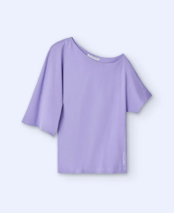 Adolfo Dominguez T-Shirts*T-Shirt Asymetrique A Manches Japonaises Mauve