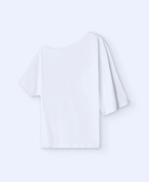 Adolfo Dominguez T-Shirts*T-Shirt Asymetrique A Manches Japonaises Blanc