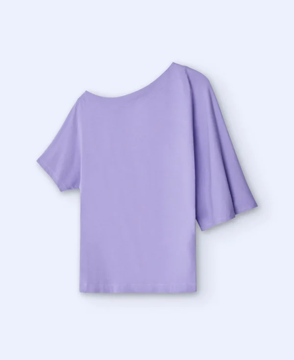 Adolfo Dominguez T-Shirts*T-Shirt Asymetrique A Manches Japonaises Mauve